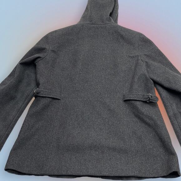 EXPRESS Women’s 11/12 Gray Wool Hooded Coat - Picture 4 of 6